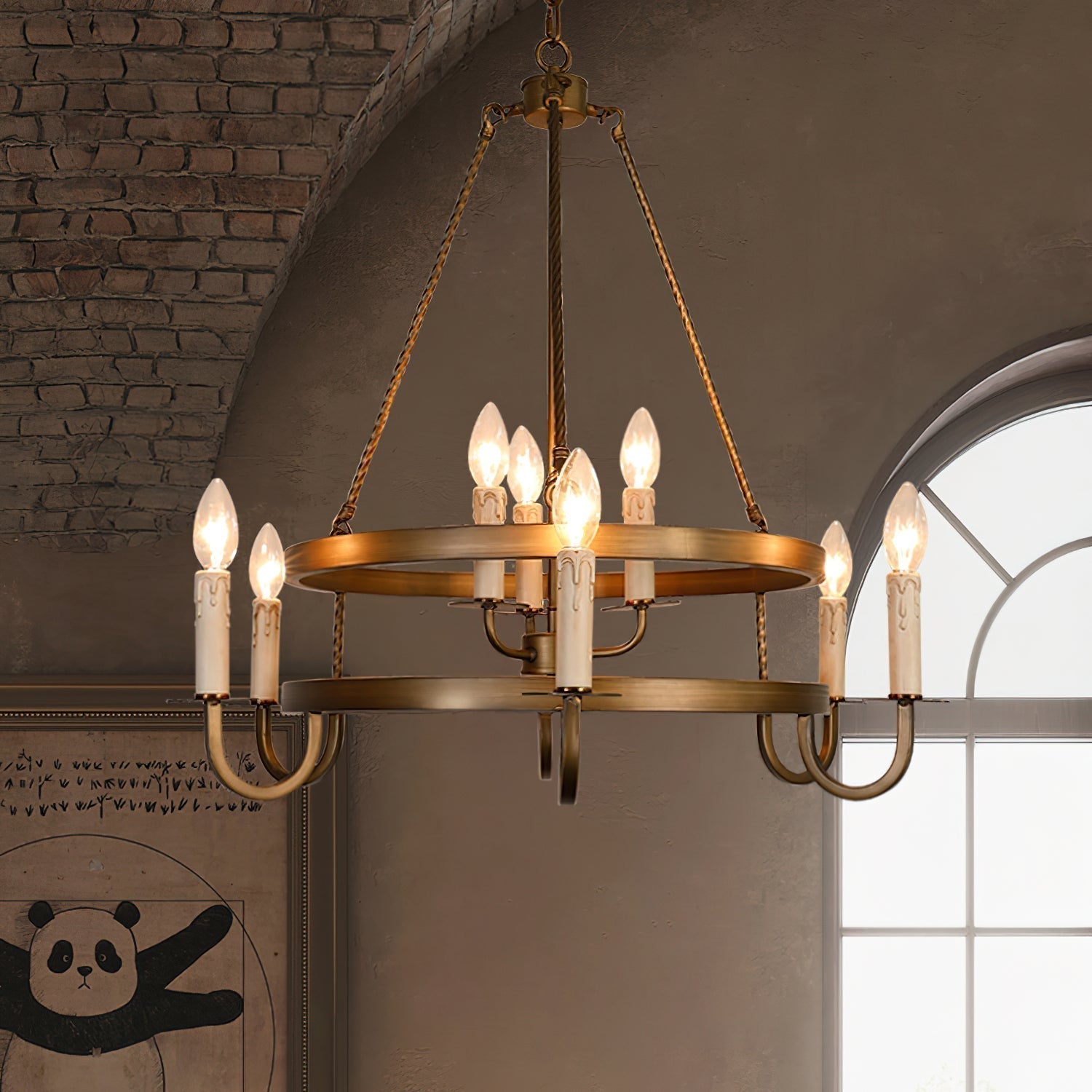 Vintara Brass Candle Chandelier - Blowlighting