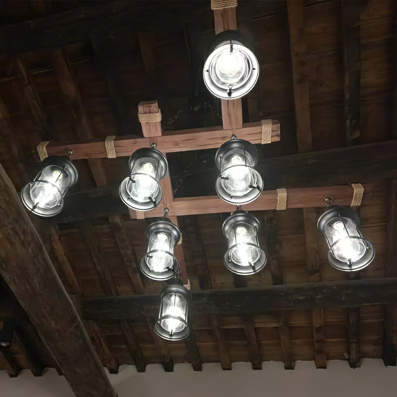 Vintage Wood Glass Chandeliers - Blowlighting