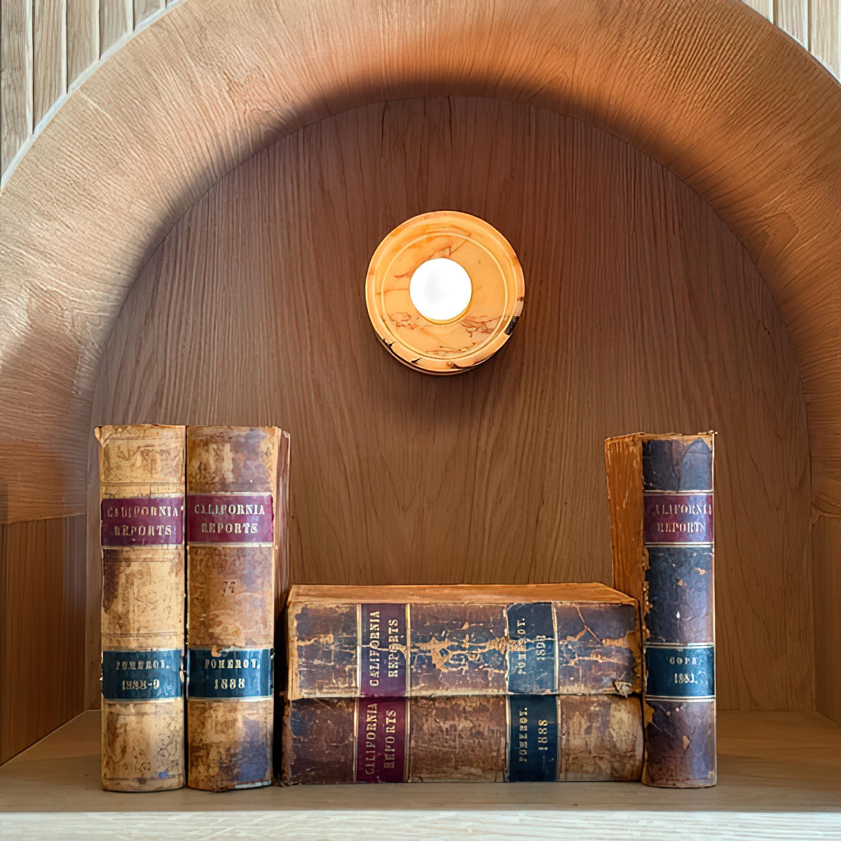 Ollaeos Modern Minimalist Disc Marble Metal Wall Lamp - Lamp Copper