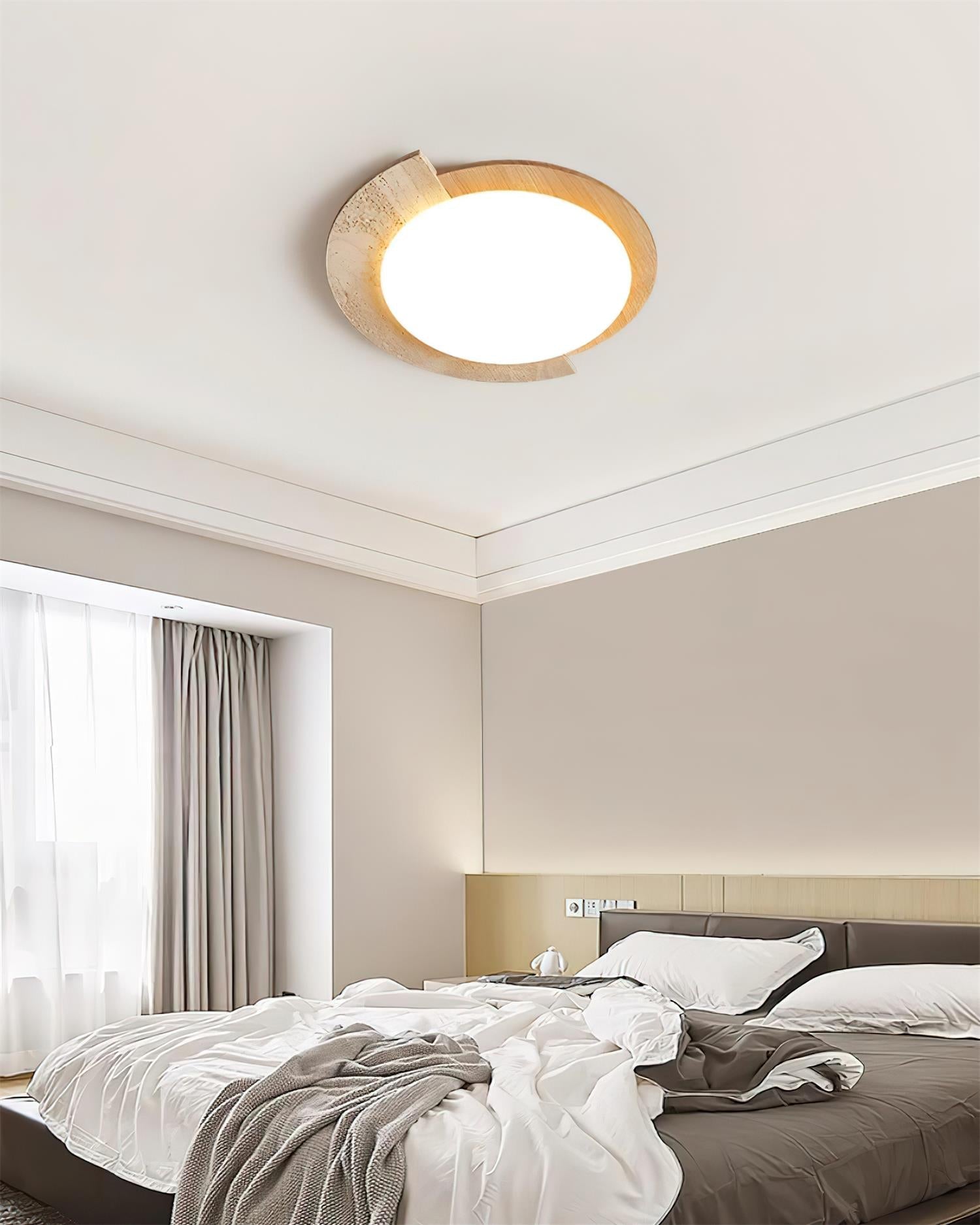 Ritta Travertine Oval LED Ceiling Light - Letslighting