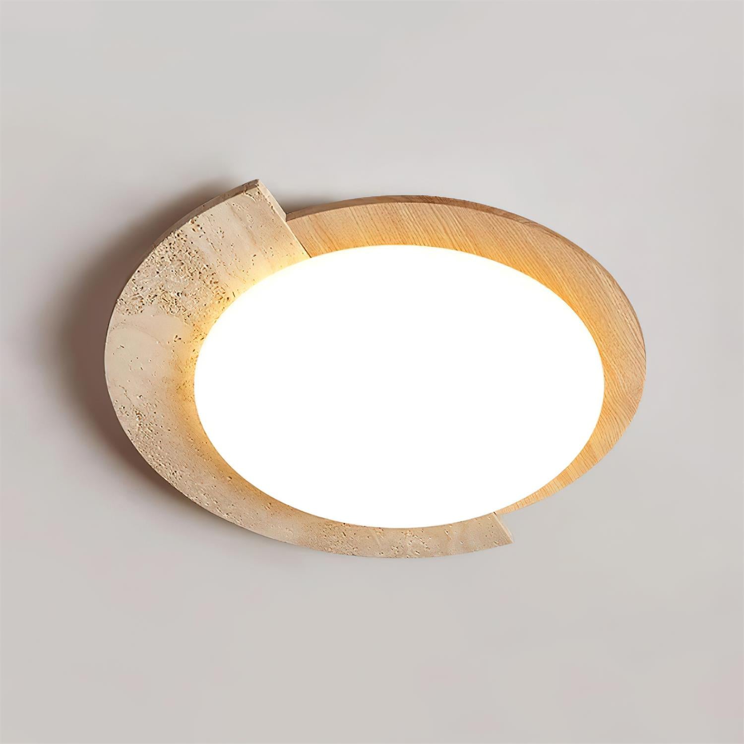 Ritta Travertine Oval LED Ceiling Light - Letslighting