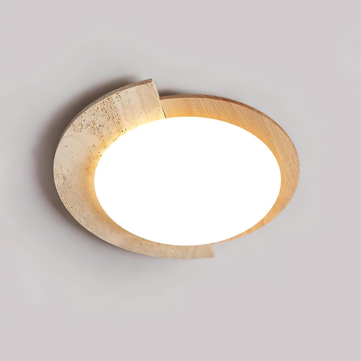 Ritta Travertine Oval LED Ceiling Light - Letslighting