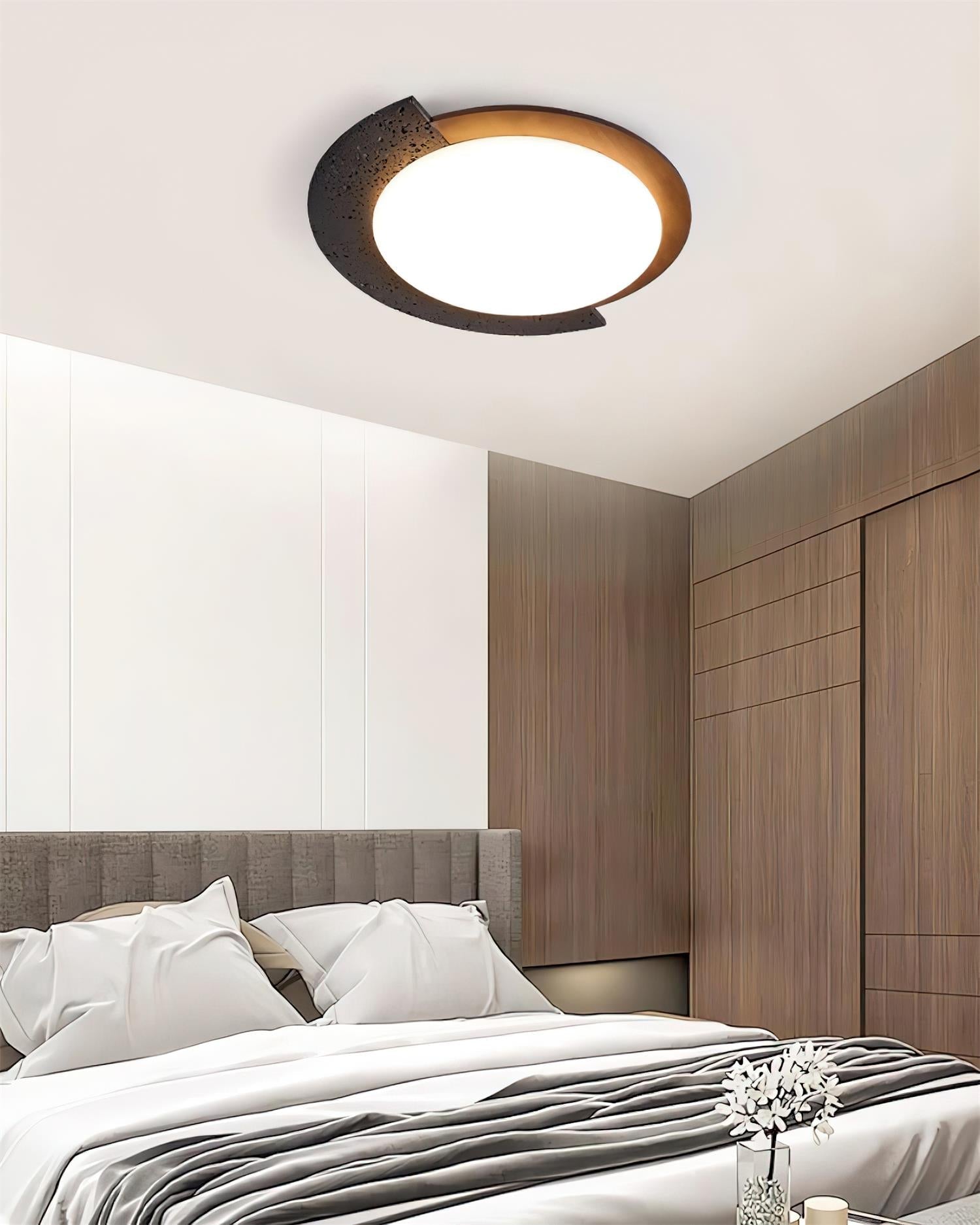 Ritta Travertine Oval LED Ceiling Light - Letslighting