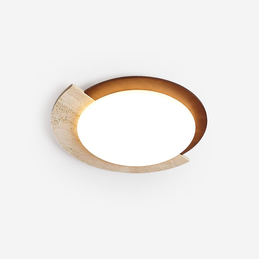 Ritta Travertine Oval LED Ceiling Light - Letslighting