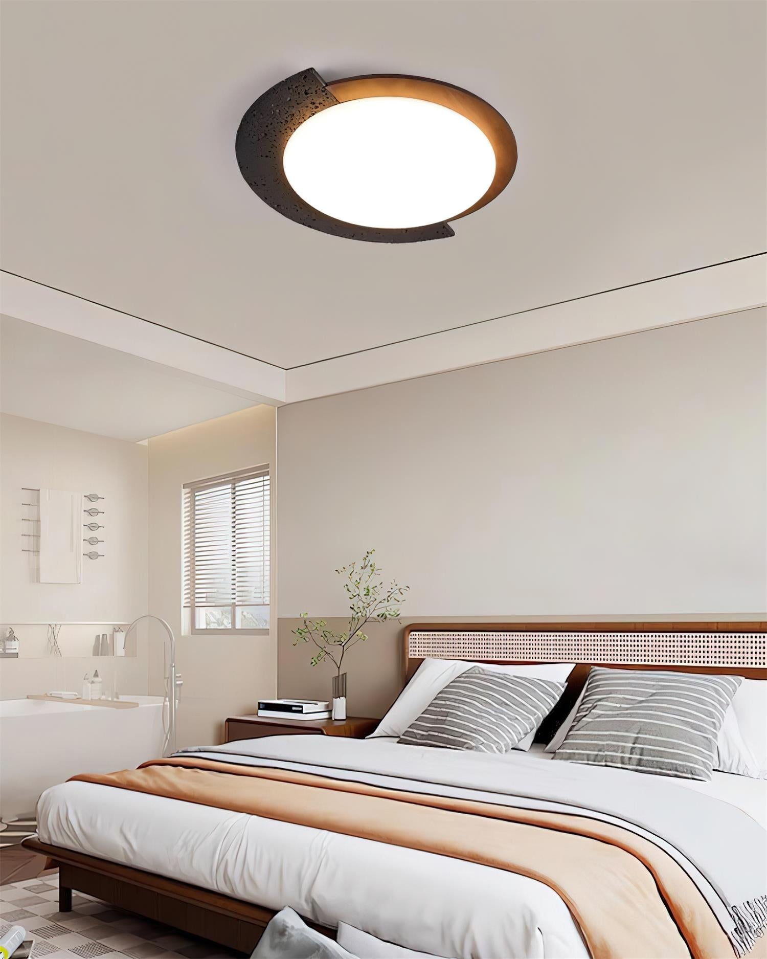 Ritta Travertine Oval LED Ceiling Light - Letslighting