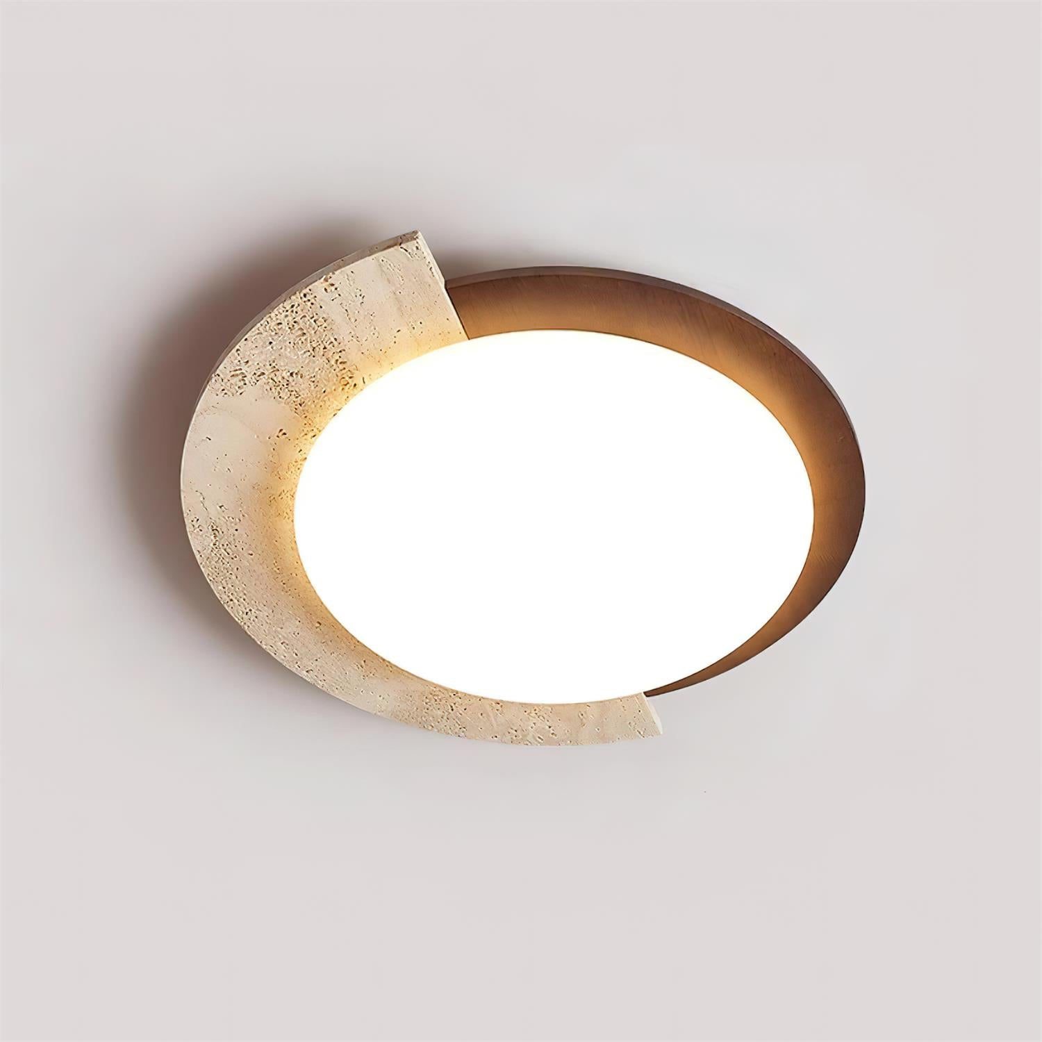 Ritta Travertine Oval LED Ceiling Light - Letslighting