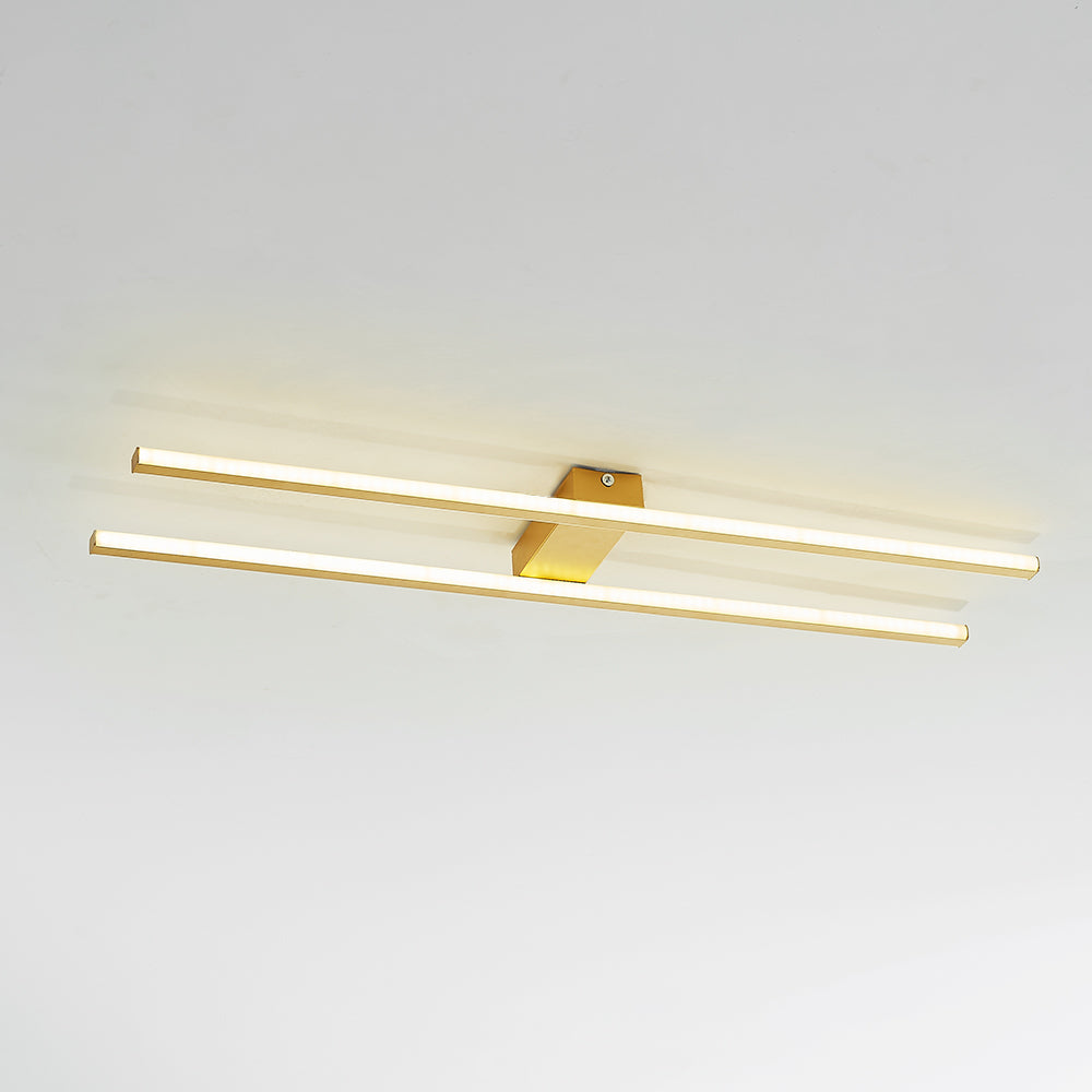 Arisha Minimalista LED Plafoniera Metallo Nera/Bianco Doppia Linea Soggiorno/Camera da Letto