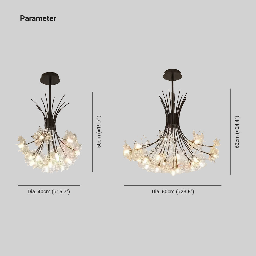 Lily Moderna Arte Deco Lampada a Sospensione Sputnik Metallo/Acrilico Nero/Oro