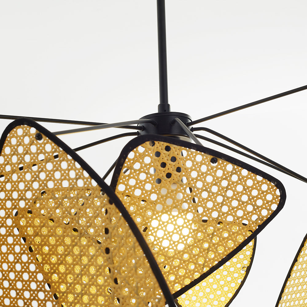 Ritta LED Lampada a Sospensione Rattan Griglia a Rame/Metallo