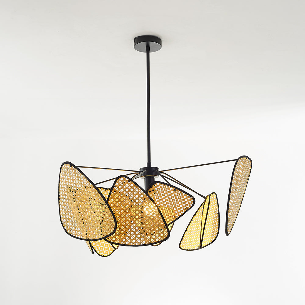 Ritta LED Lampada a Sospensione Rattan Griglia a Rame/Metallo
