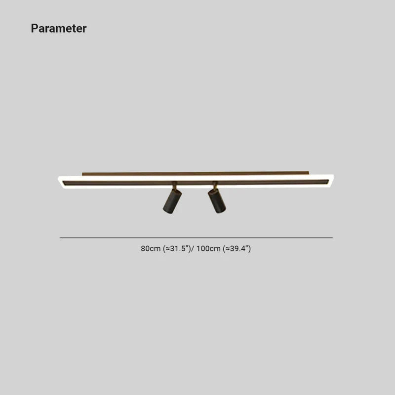 Aim Minimalista LED Plafoniere Metallo/Acrilico Nero Doppio-lineare Soggiorno/Camera da Letto