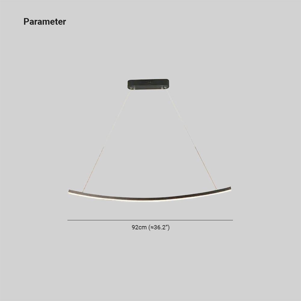 Alessio Minimalista LED Lampada a Sospensione Metallo Nero Lineare Soggiorno/Camera da Letto