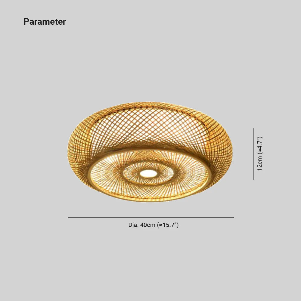 Muto Design LED Plafoniera Rustica LED Intrecciata Rattan Metallo Soggiorno/Camera da Letto/Sala da Pranzo