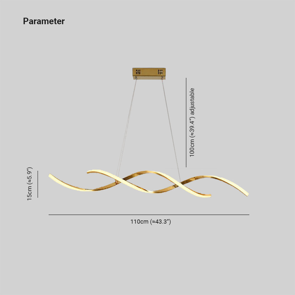 Arisha Moderno LED Spirale Lampada a Sospensione Metallo Acrilico Oro Sala da Pranzo/Soggiorno/Camera da Letto