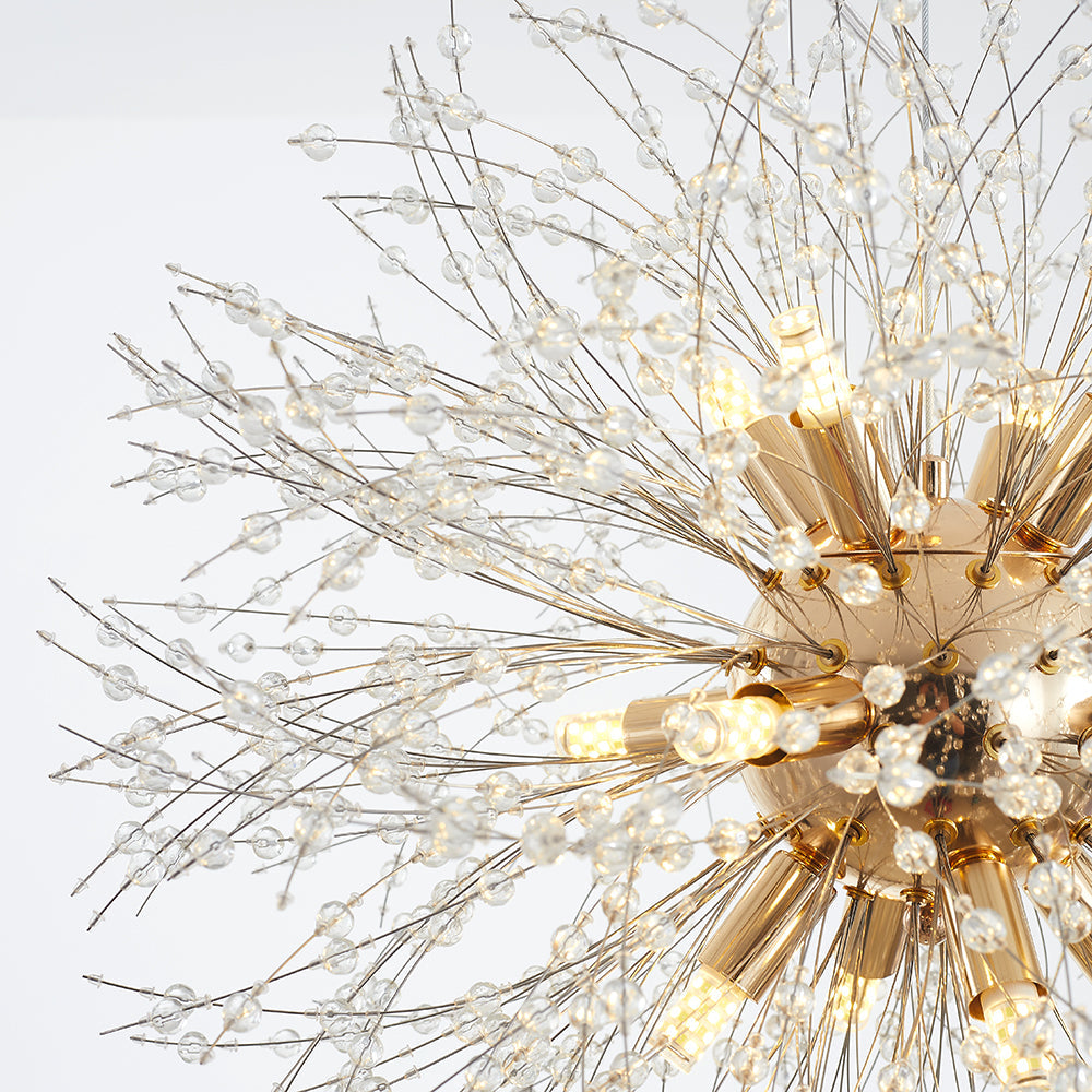 Lili Moderne Lampade a Sospensione Metallo/Vetro Nero/Oro Dandelion