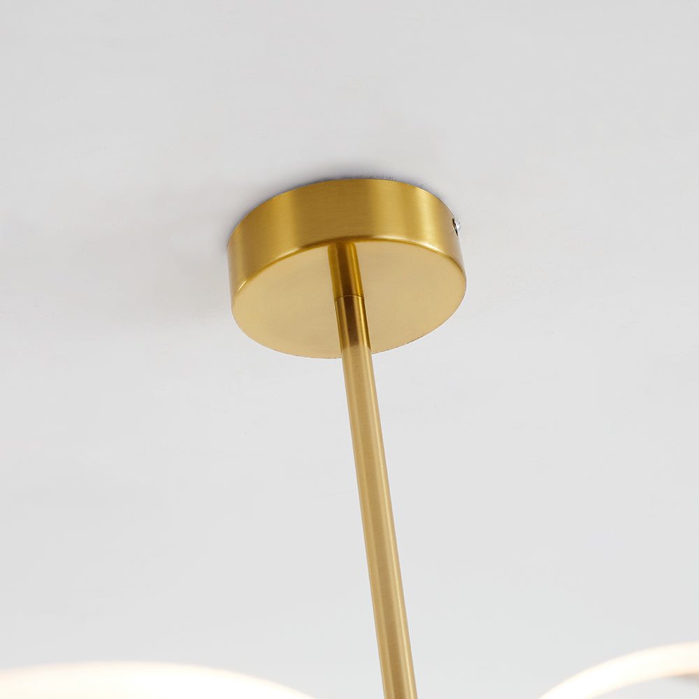Carins Arte Deco Foglia LED Lampade a Sospensione Metallo Acrilico Oro Camera da Letto