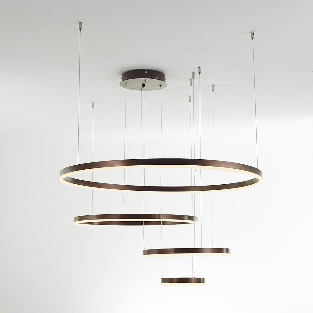 Arisha Lampada a Sospensione Metallo Nero/Oro/Caffè Tir-Cerchio Moderna