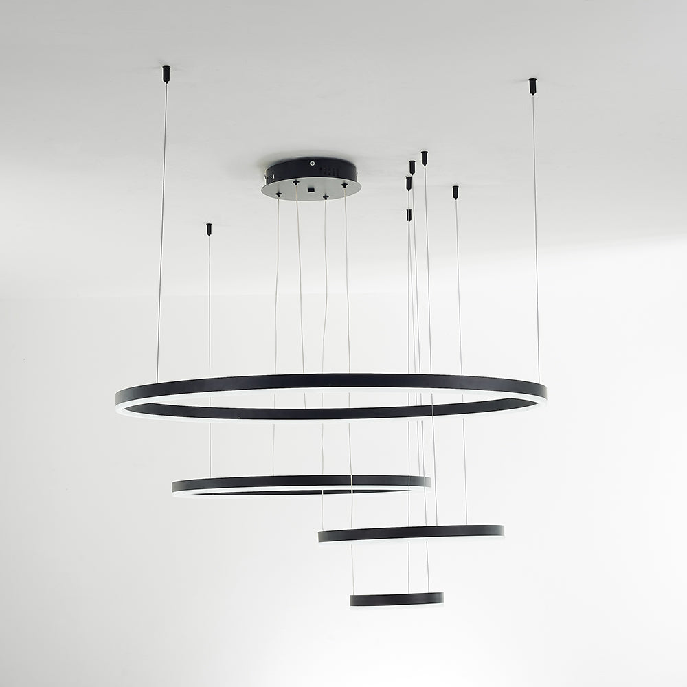 Arisha Lampada a Sospensione Metallo Nero/Oro/Caffè Tir-Cerchio Moderna