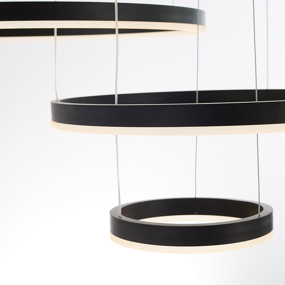 Arisha Lampada a Sospensione Metallo Nero/Oro/Caffè Tir-Cerchio Moderna