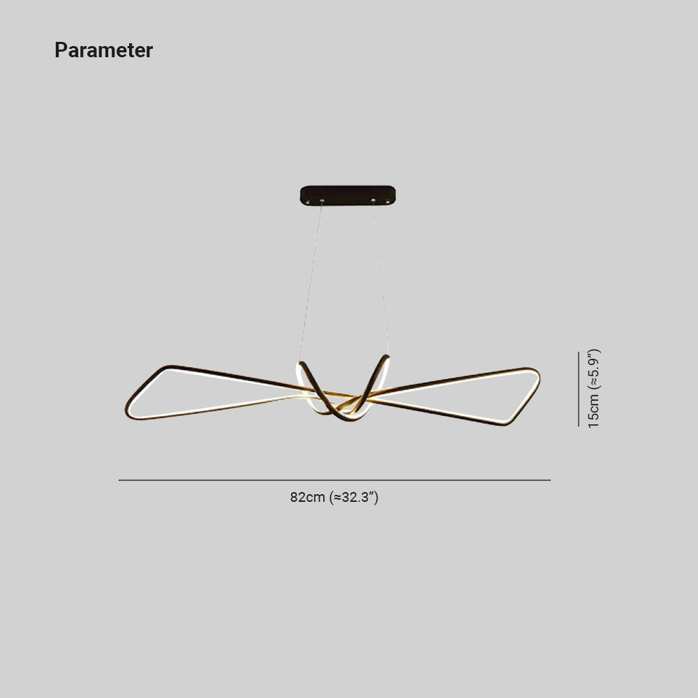 Bouvet Moderna LED Lampada a Sospensione Metallo Nero/Oro Lineare Soggiorno/Camera da Letto/Sala da Pranzo
