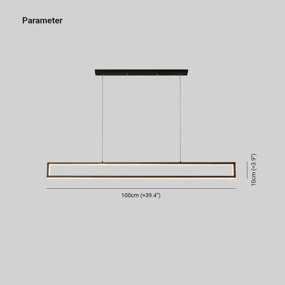 Edge Minimalista LED Lampada a Sospensione Metallo Rettangolare Verticale