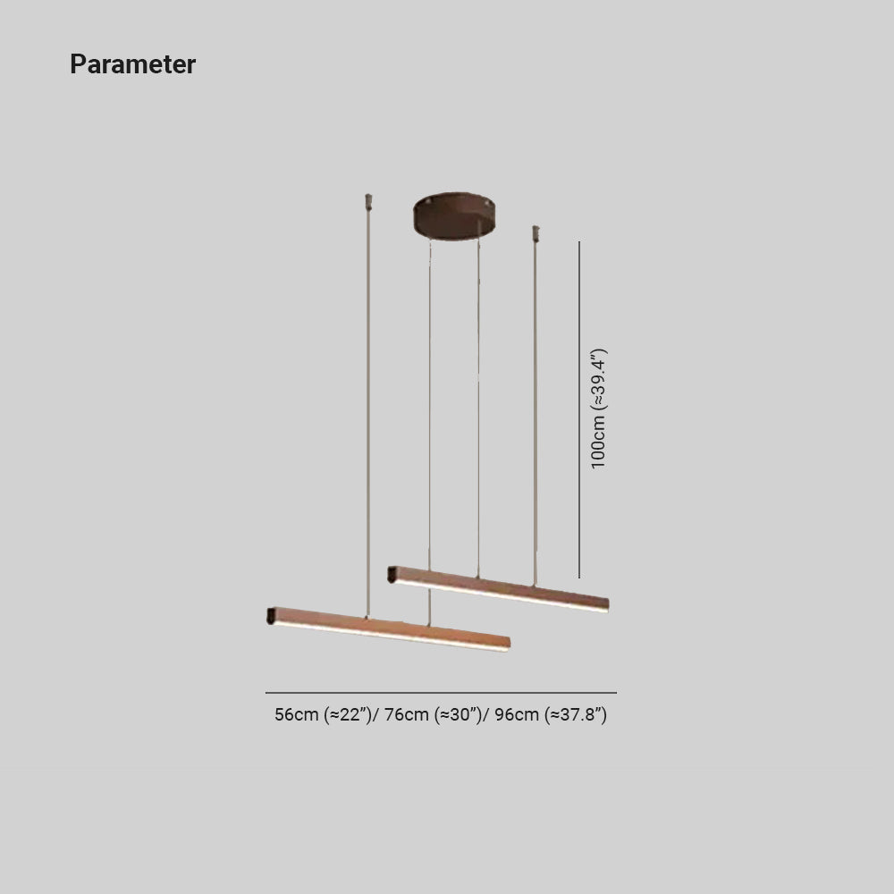 Edge Minimalismo LED Lampada a Sospensione Metallo Marrone Doppio-Lineare Moderna