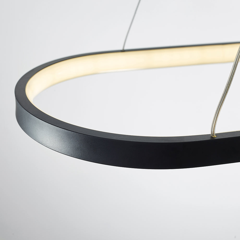 Arisha Lampada a Sospensione Nero/Bianco/Oro Ovale Minimalista Appeso