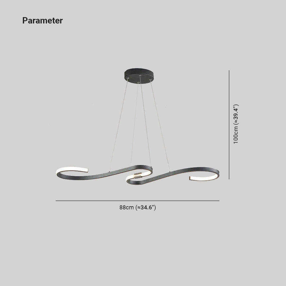 Louise Postmoderno LED Lineare Lampade a Sospensione Metallo Nero/Bianco Sala da Pranzo/Soggiorno/Camera da Letto