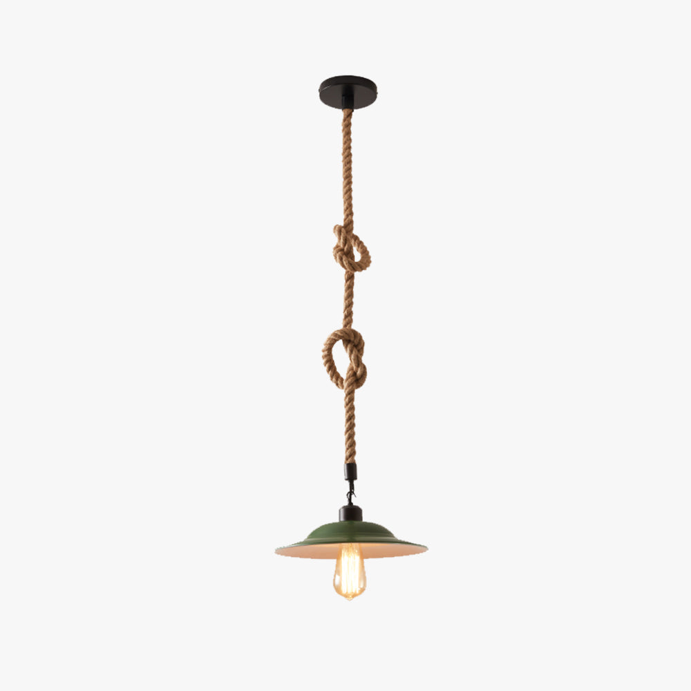 Epoch Vintage Metallo/Corda LED Sospensione Verde Camera da Letto/Cucina