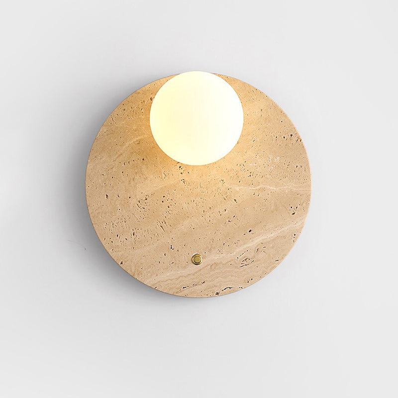 Alcareth Modern Minimalist Wabi Travertine Wall Lamp - Lamp Copper