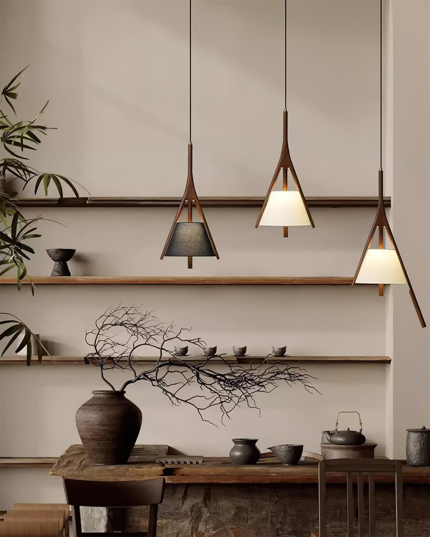 Zovenarae Triangular Wood Pendant Light - Blowlighting