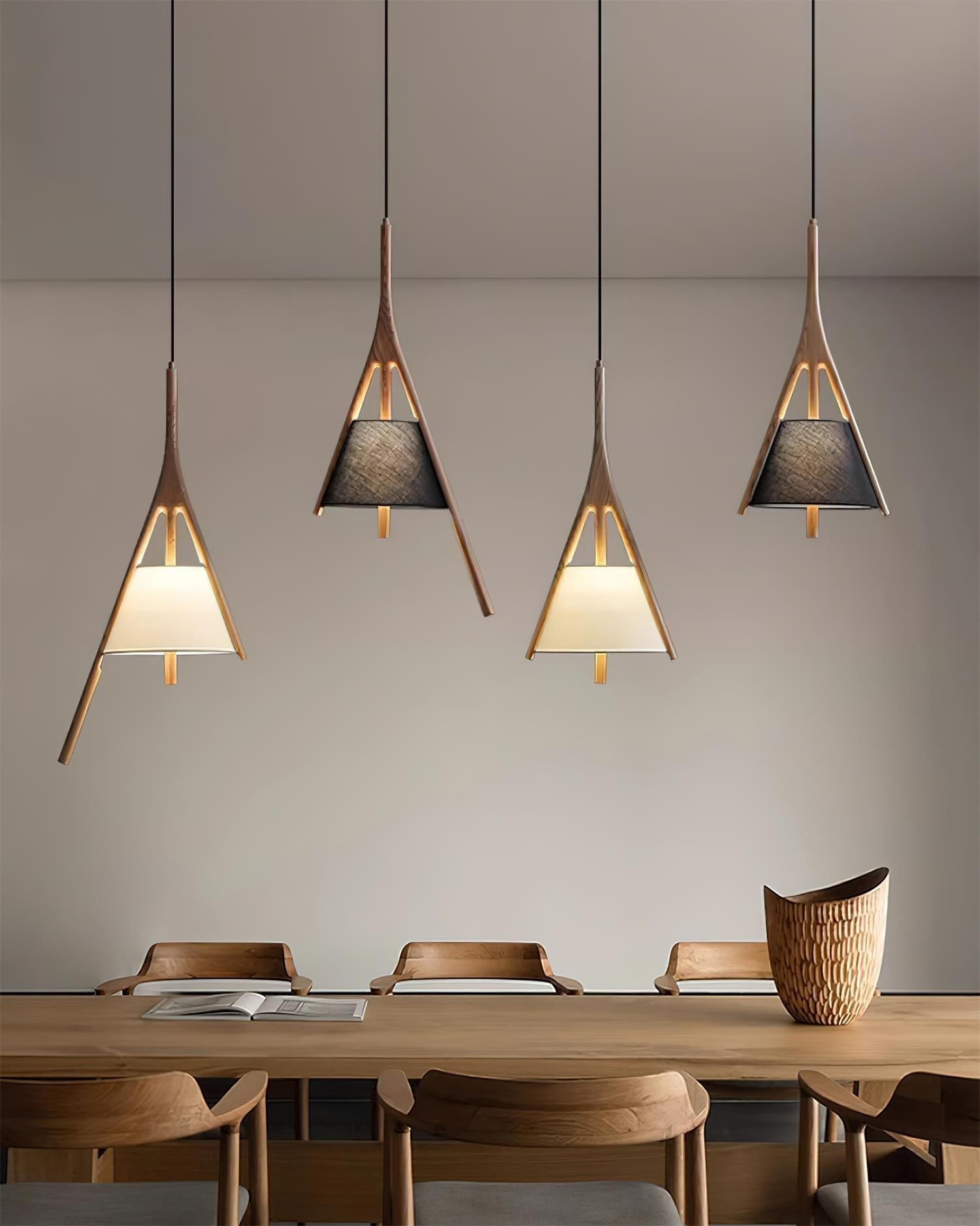 Zovenarae Triangular Wood Pendant Light - Blowlighting