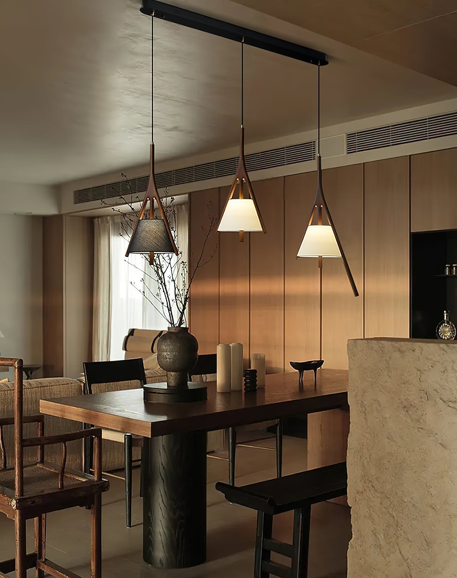 Zovenarae Triangular Wood Pendant Light - Blowlighting