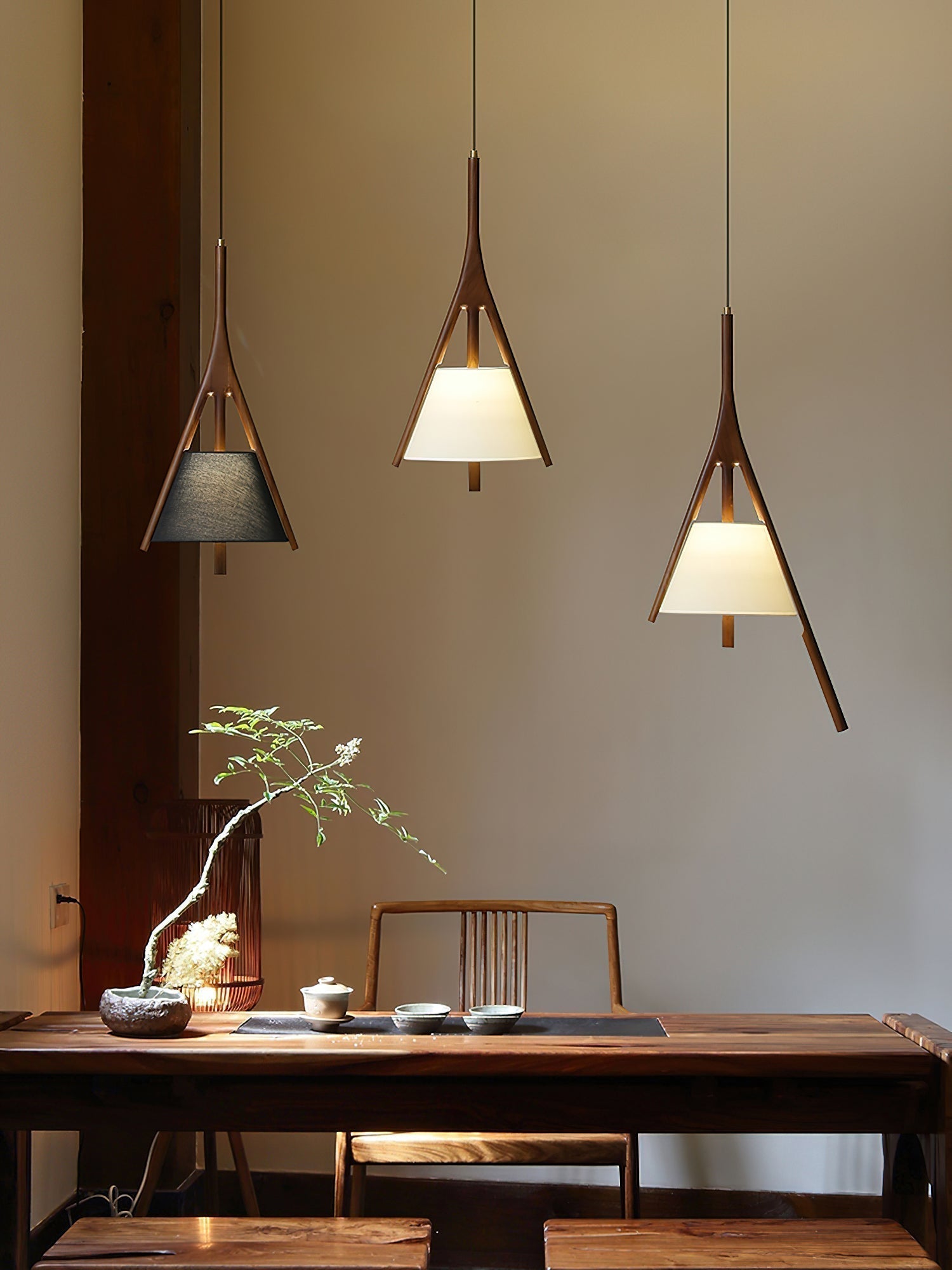 Zovenarae Triangular Wood Pendant Light - Blowlighting