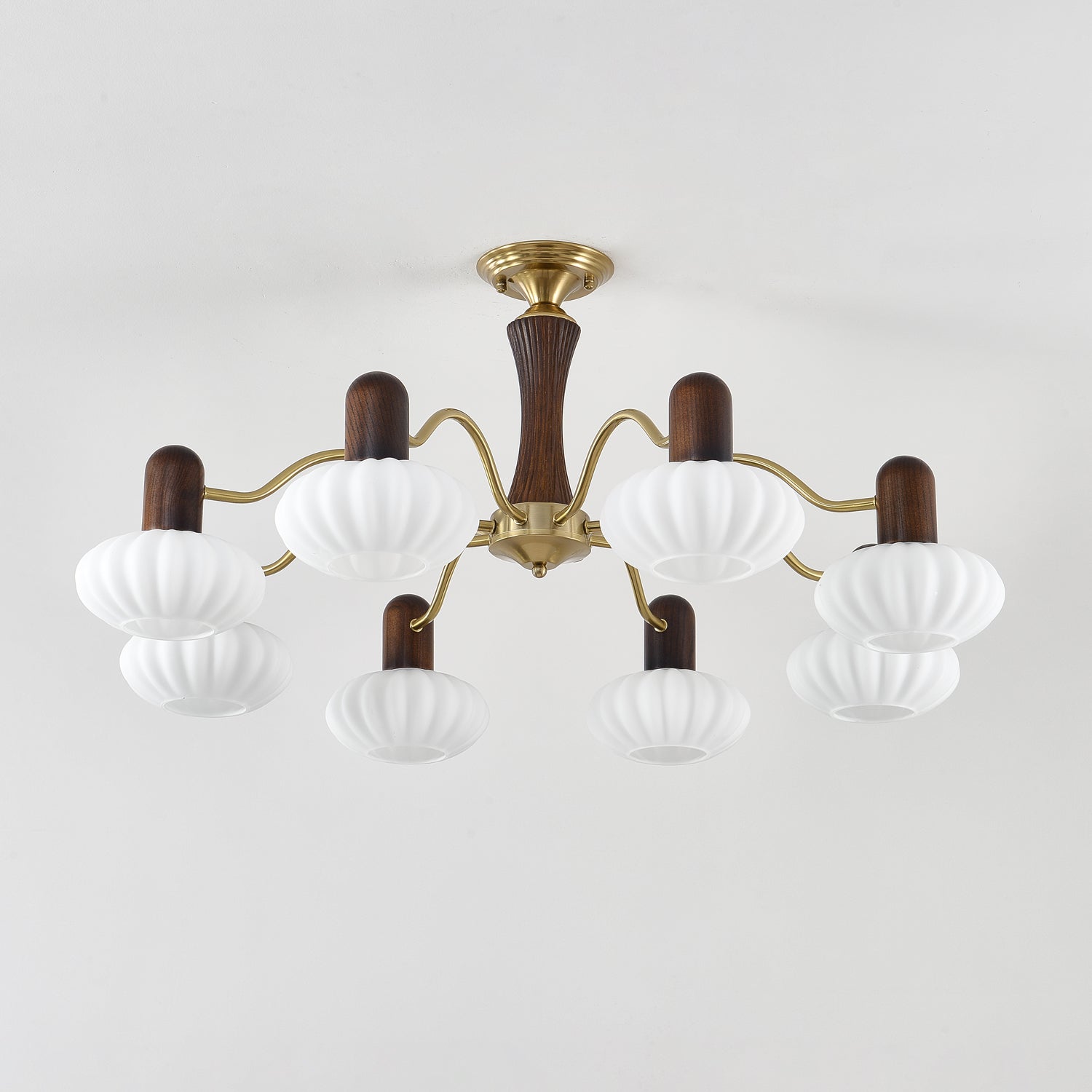 Aurora Chandelier Walnut Embrace White Finish - Blowlighting