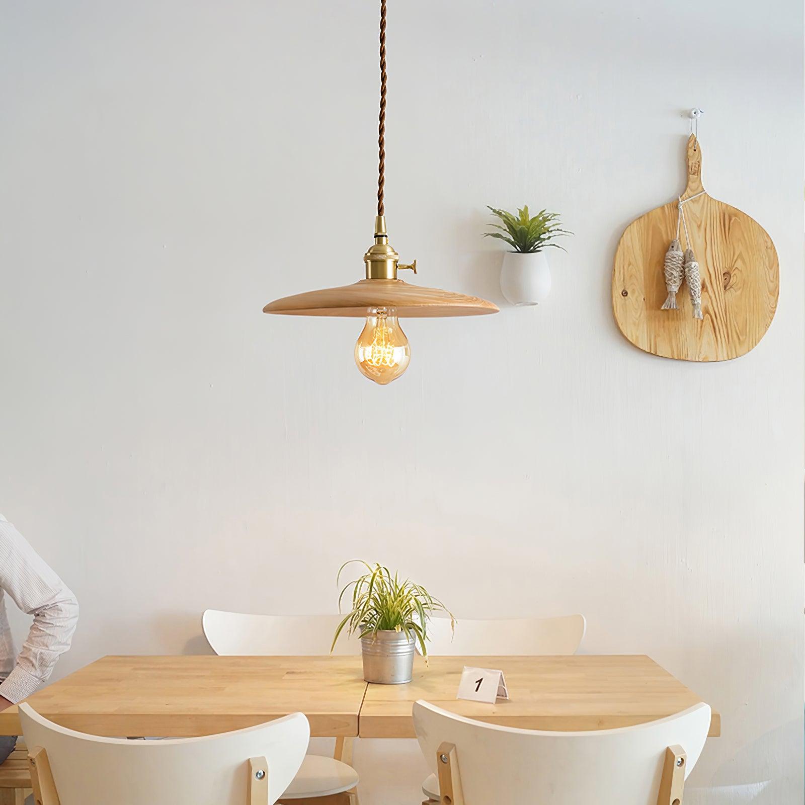 Walnut Conical Pendant Light - Blowlighting