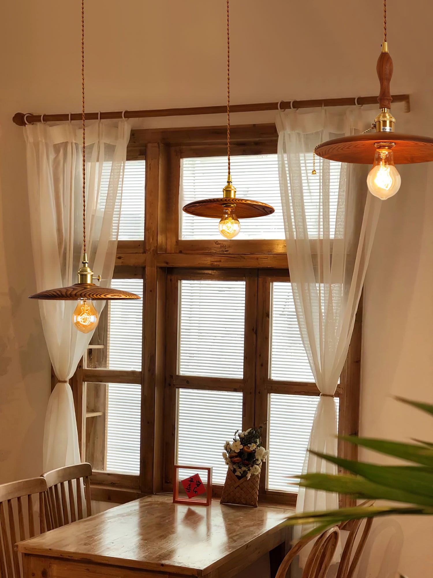 Walnut Conical Pendant Light - Blowlighting