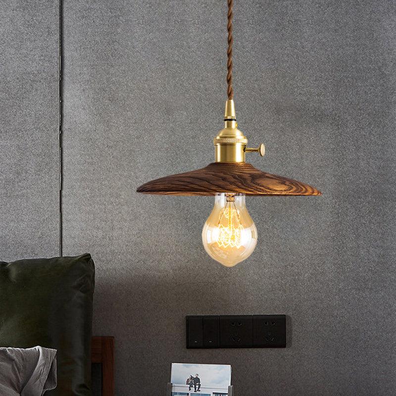 Walnut Conical Pendant Light - Blowlighting