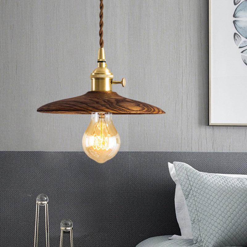Walnut Conical Pendant Light - Blowlighting