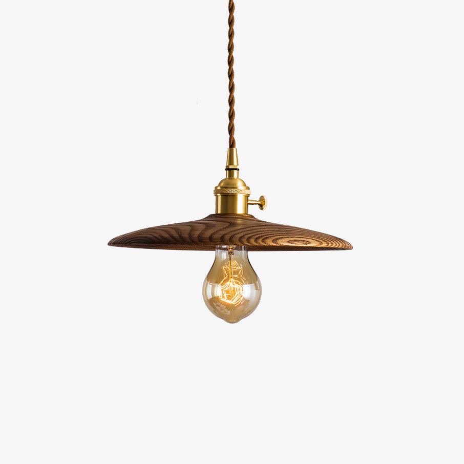 Walnut Conical Pendant Light - Blowlighting