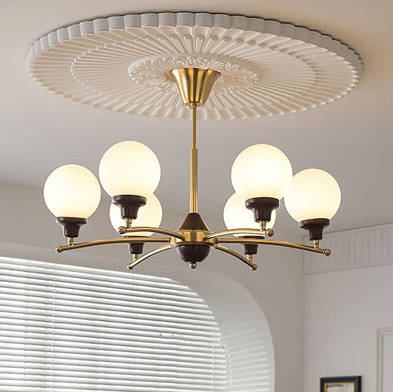 Walnut Glass Ball Chandelier - Blowlighting
