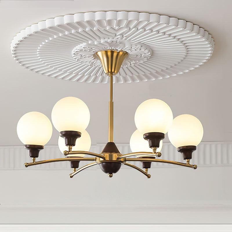 Walnut Glass Ball Chandelier - Blowlighting