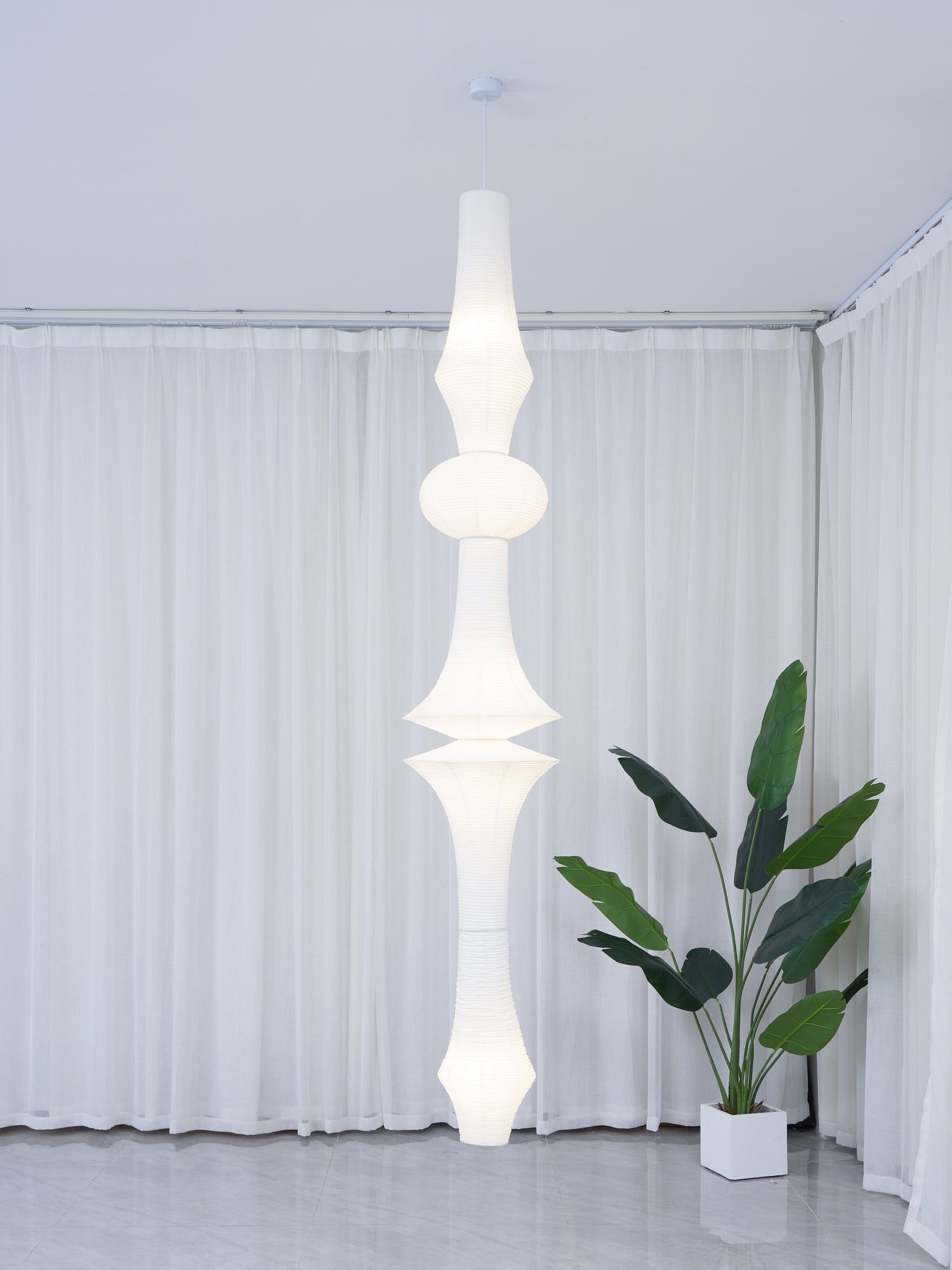 Washi Paper E Pendant Light - Blowlighting