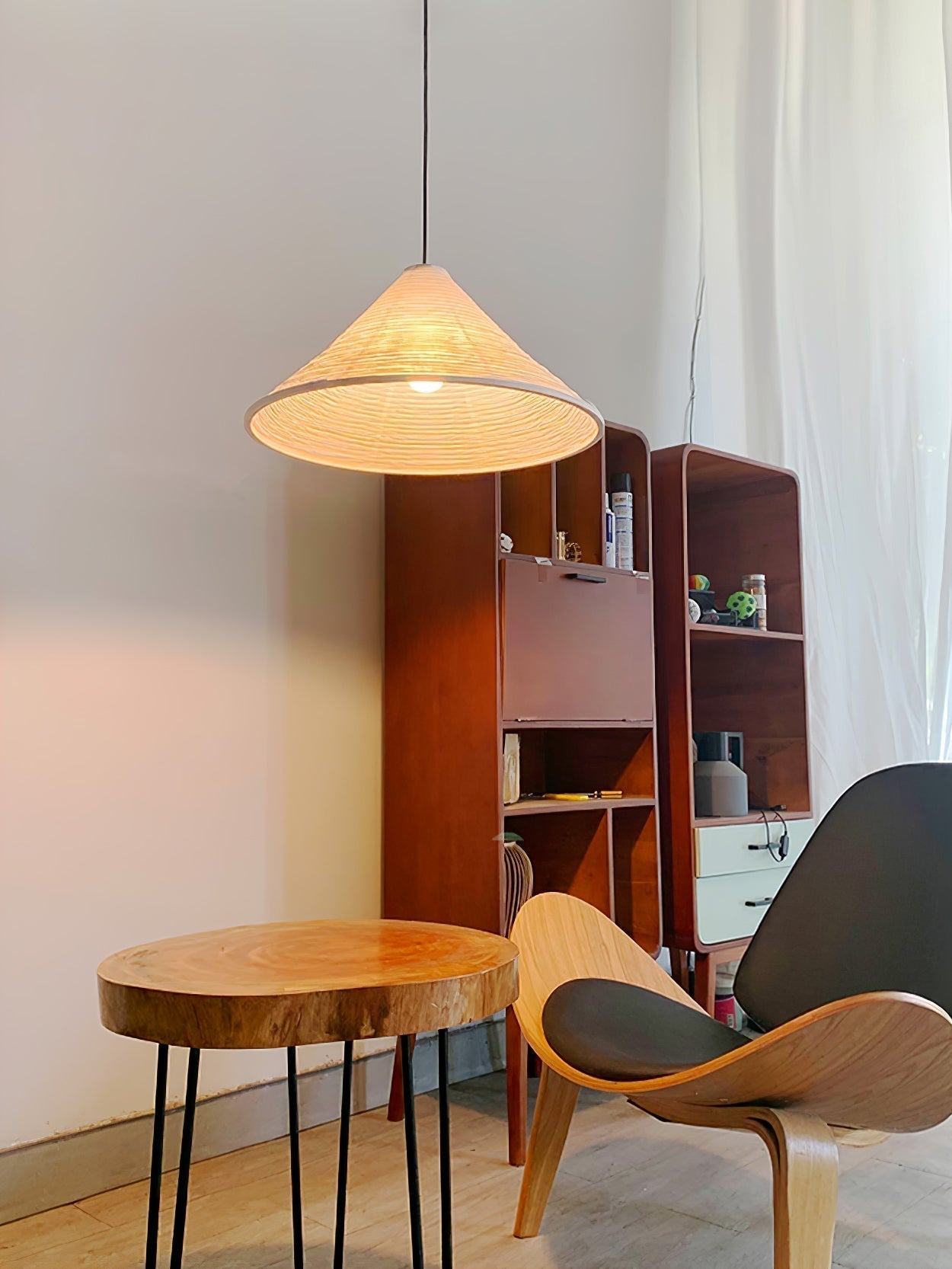 Washi Paper Pyramid Pendant Lamp - Blowlighting