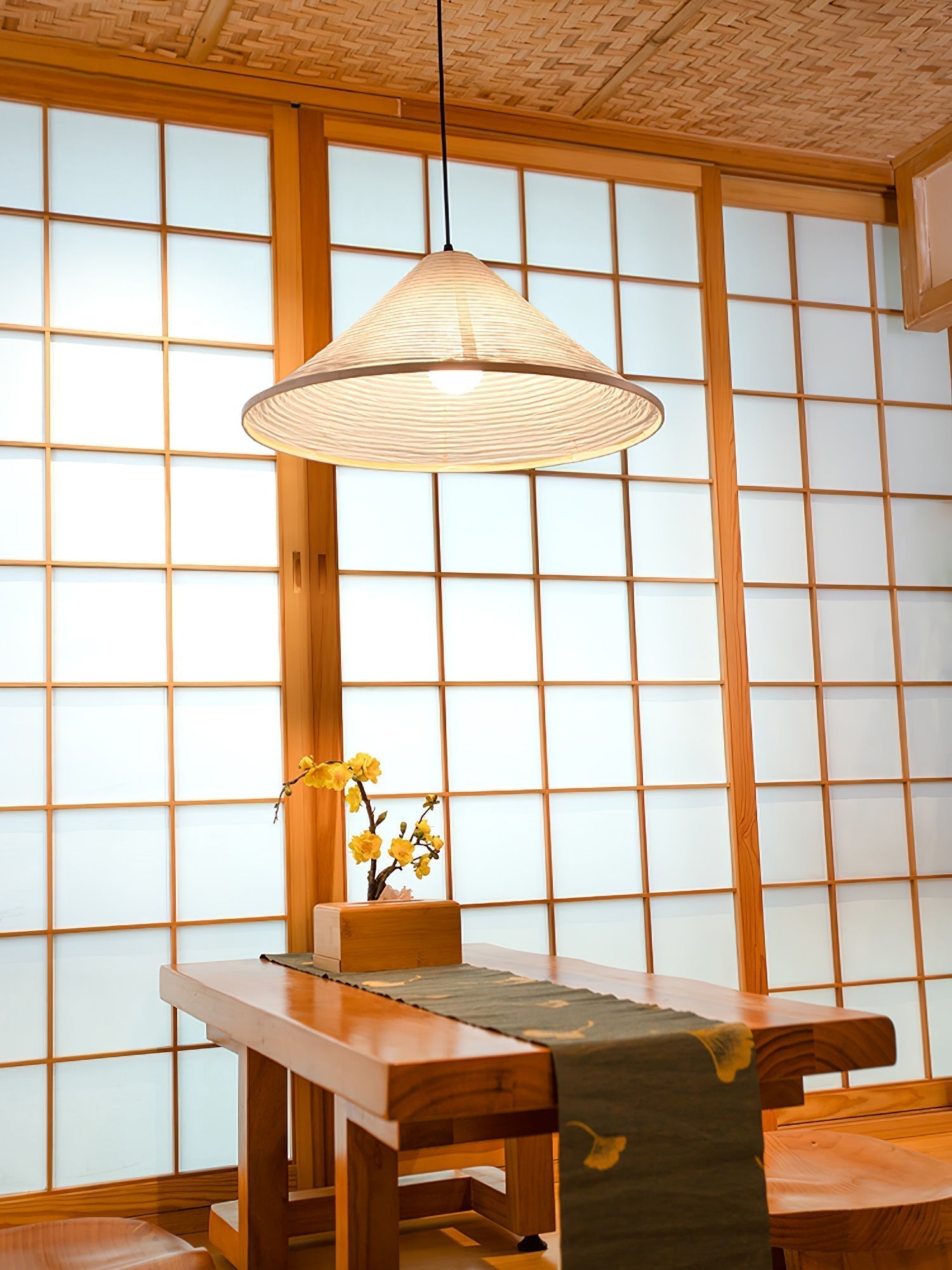 Washi Paper Pyramid Pendant Lamp - Blowlighting
