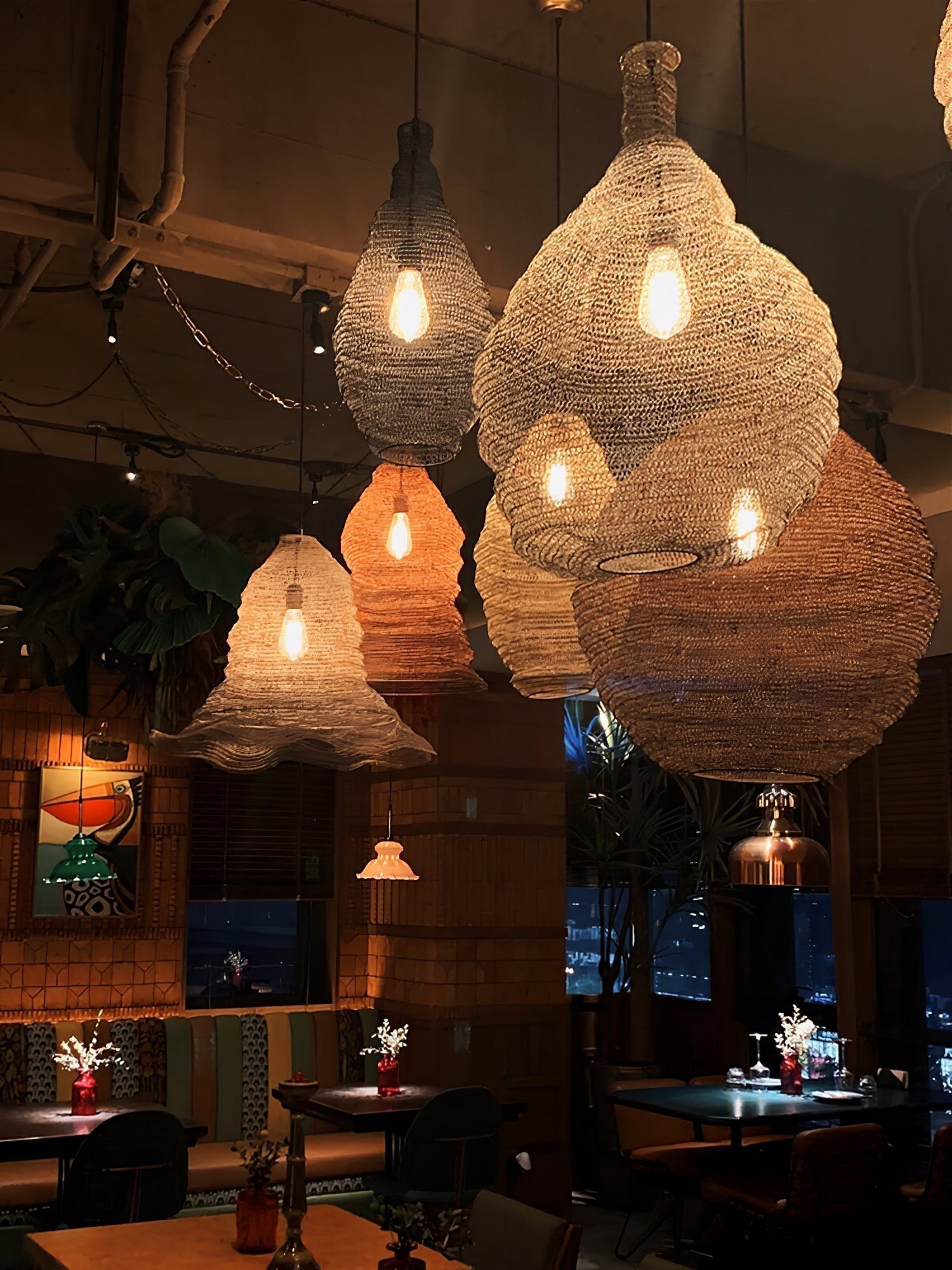 Hive Industrial Wire Pendant Lamps - Blowlighting
