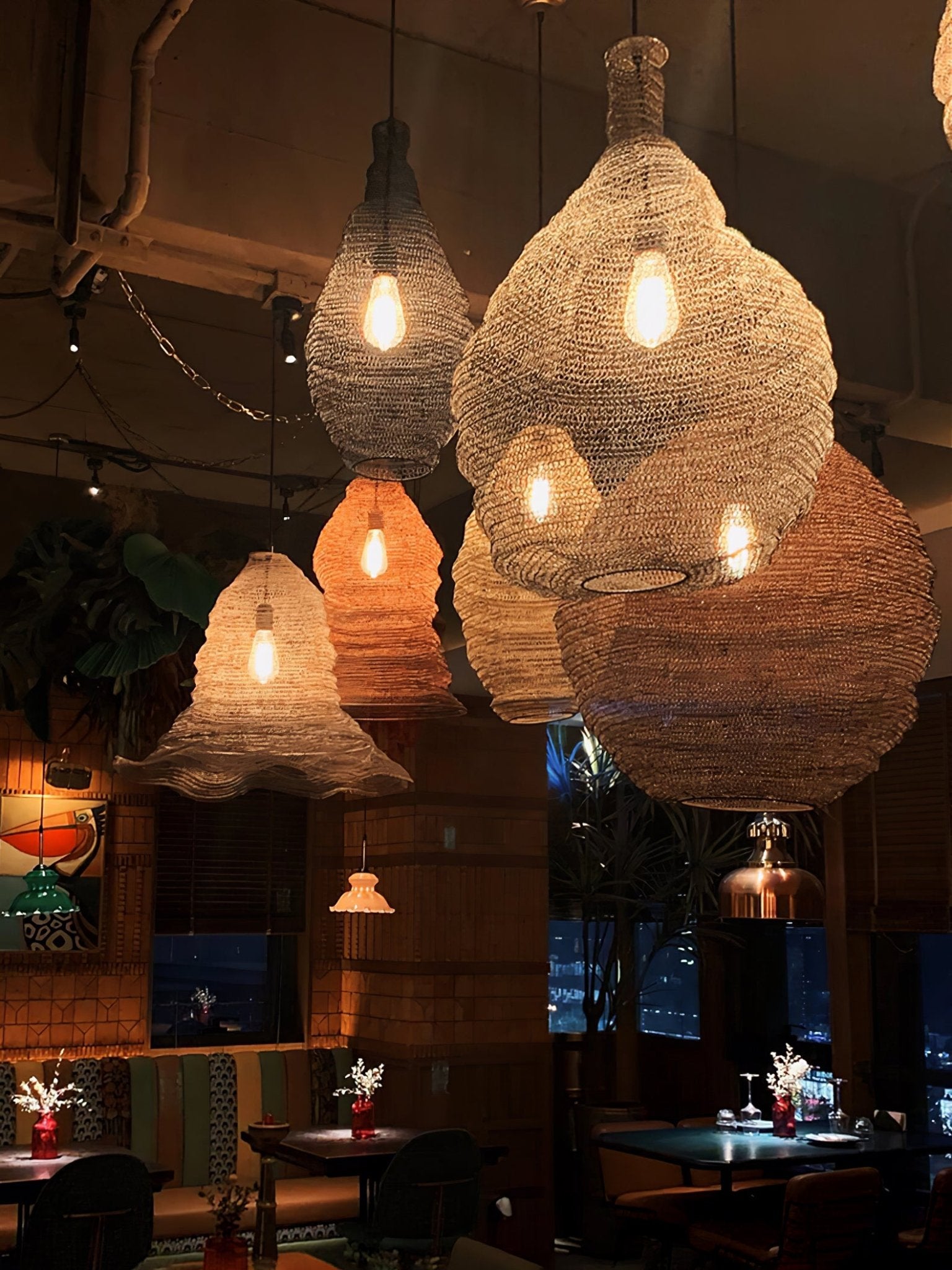 Hive Industrial Wire Pendant Lamps - Blowlighting