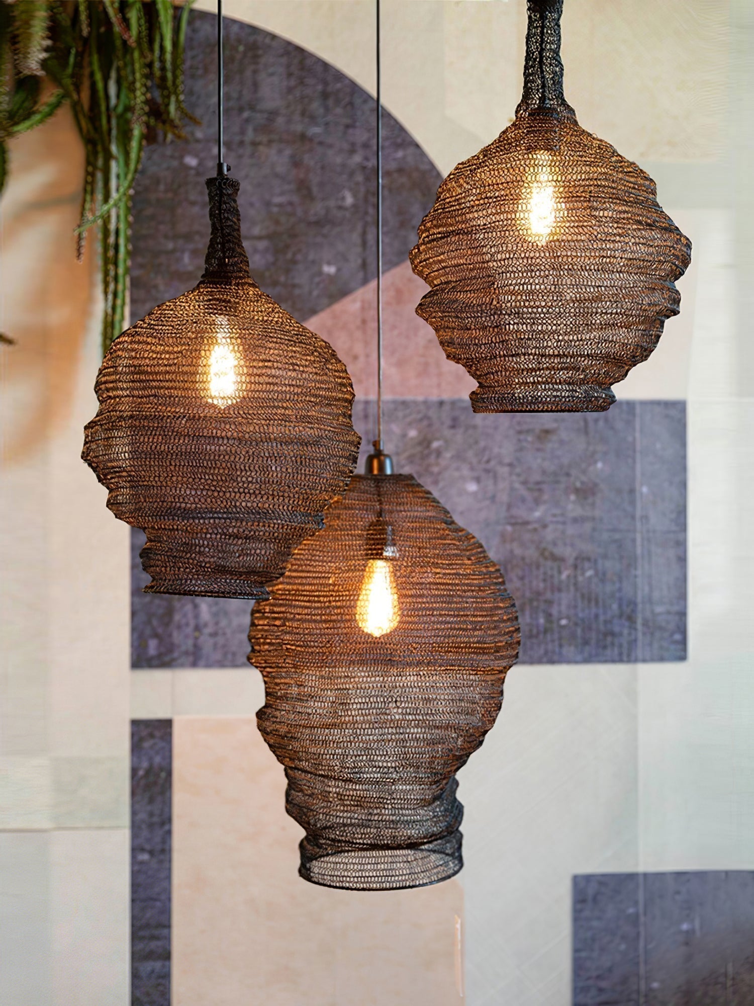 Hive Industrial Wire Pendant Lamps - Blowlighting