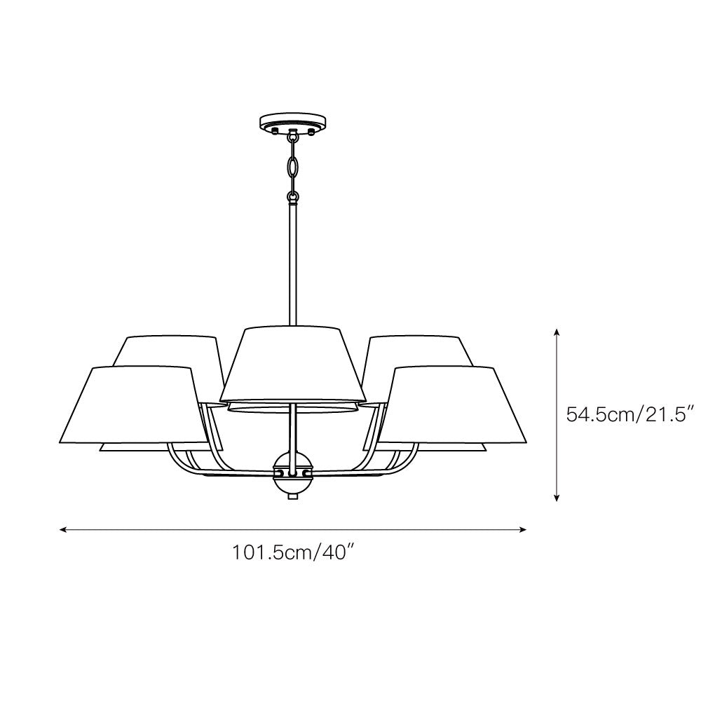 Arcara Vintage Industrial Brass Fabric Chandelier - Lamp Copper