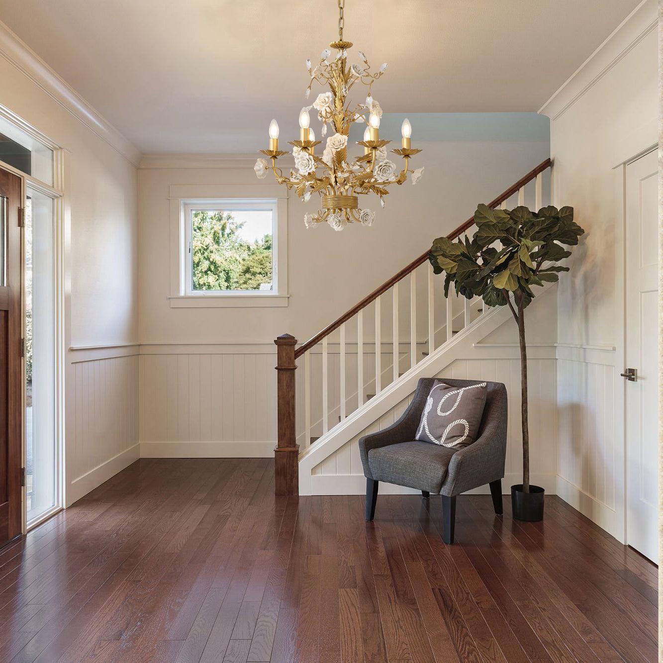 White Rose Crystal Chandelier - Blowlighting